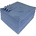 CleanAide Microfiber Cleaning Cloths, All-Purpose Reusable Lint-Free and Absorbent Towels for Kitchen, Home, Car Use, 350GSM, 12 x 12 in. Blue