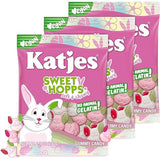 Katjes Sweet Hopps Soft & Flavorful Foam & Fruity Gummy Candy, (3 Pack), Colorful Bunny Shapes, No Artificial Dyes or Flavors, Gelatin Free, Kids