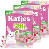 Katjes Sweet Hopps Soft & Flavorful Foam & Fruity Gummy Candy, (3 Pack), Colorful Bunny Shapes, No Artificial Dyes or Flavors, Gelatin Free, Kids