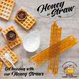 25 Pack Honey Sticks For Tea, Snacking, Honey Packets Single Serve Stir Sticks, Natural Flavor by R.U.S Candy Company- Honey Straws (Orange)