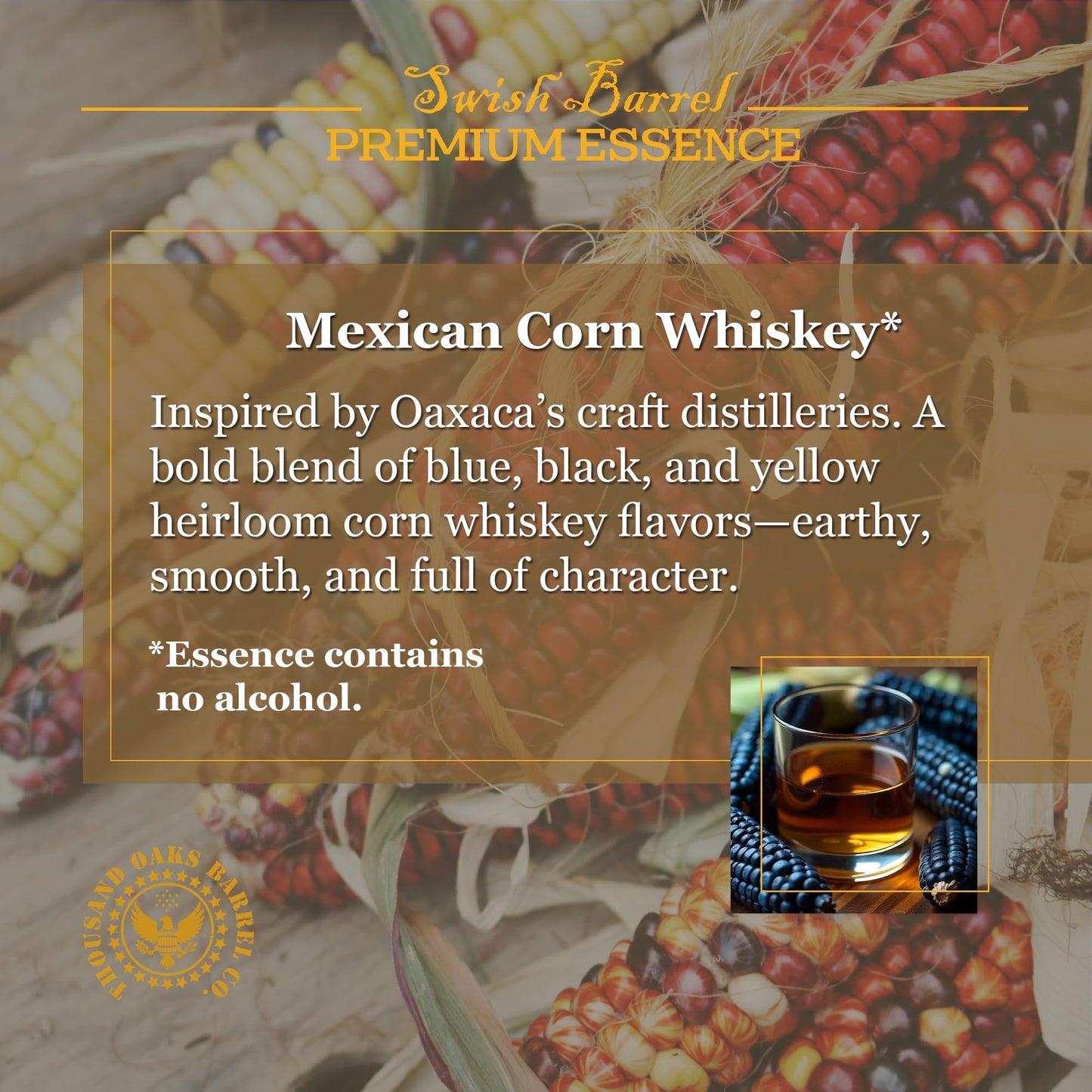 Mexican Corn Whiskey Flavoring Essence (5 Pack) Liquor Flavor Refill Packets for Bootleg Kits & Barrel Aging, Swish Barrel Extract for Cocktails