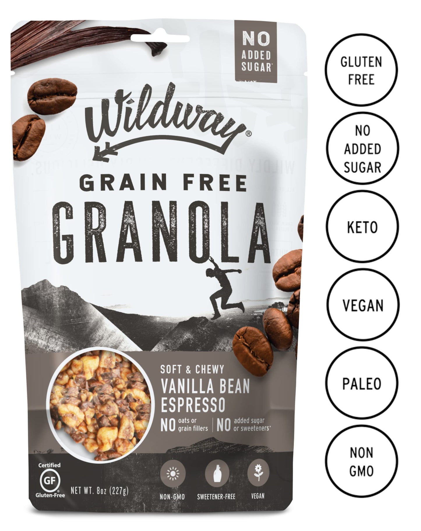 Wildway Keto Granola | Vanilla Bean Espresso | Grain-Free, Certified Gluten-Free Cereal | Vegan, Low Carb | No Sugar Added | Paleo-Friendly | Non-GMO
