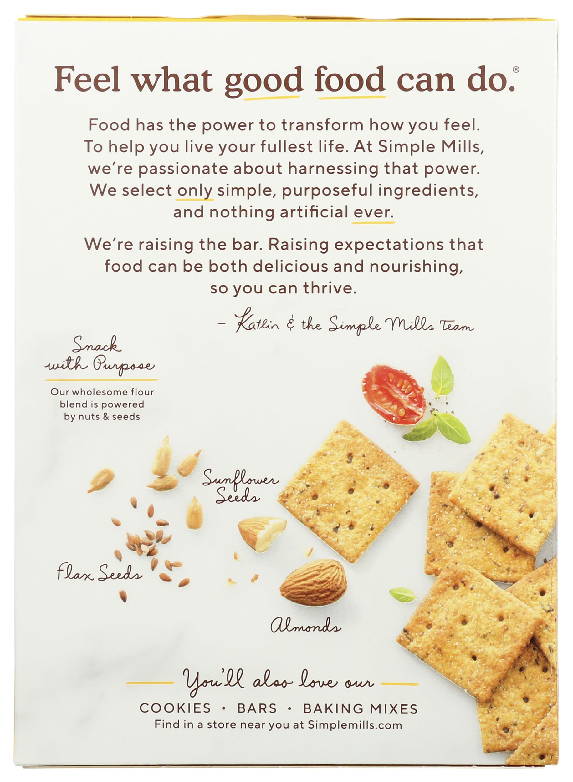 Simple Mills Almond Flour Crackers, Sundried Tomato & Basil, Gluten Free, Flax Seed, Sunflower Seeds, Corn Free, Good for Snacks, Made with whole