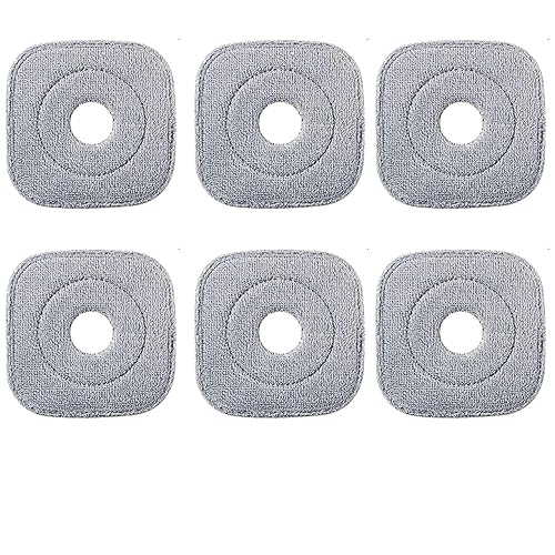6 Pack 9 Inch Square Microfiber Mop Pad Refill Compatible with True & Tidy SPIN-800 TrueClean Mop M16 Spin Mop and Most Square Spin Mop & Bucket