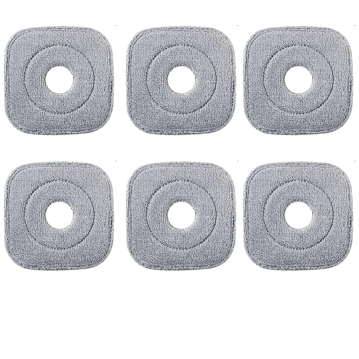 6 Pack 9 Inch Square Microfiber Mop Pad Refill Compatible with True & Tidy SPIN-800 TrueClean Mop M16 Spin Mop and Most Square Spin Mop & Bucket