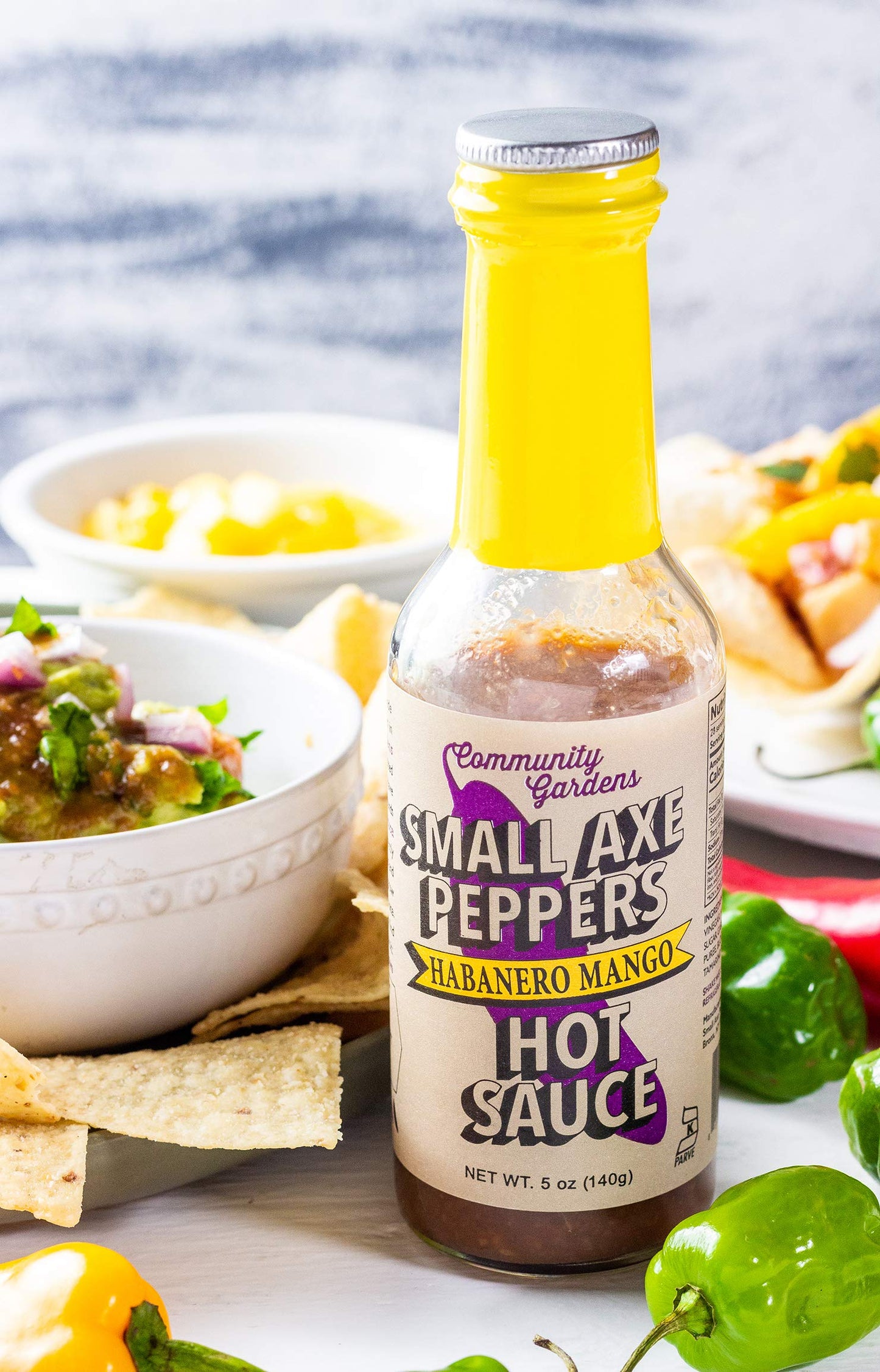 Small Axe Peppers Habanero Mango Hot Sauce, 5 oz- All Natural, Kosher, non-GMO, Community Garden Grown Habanero Pepper Gourmet Hot Sauce, Featured on