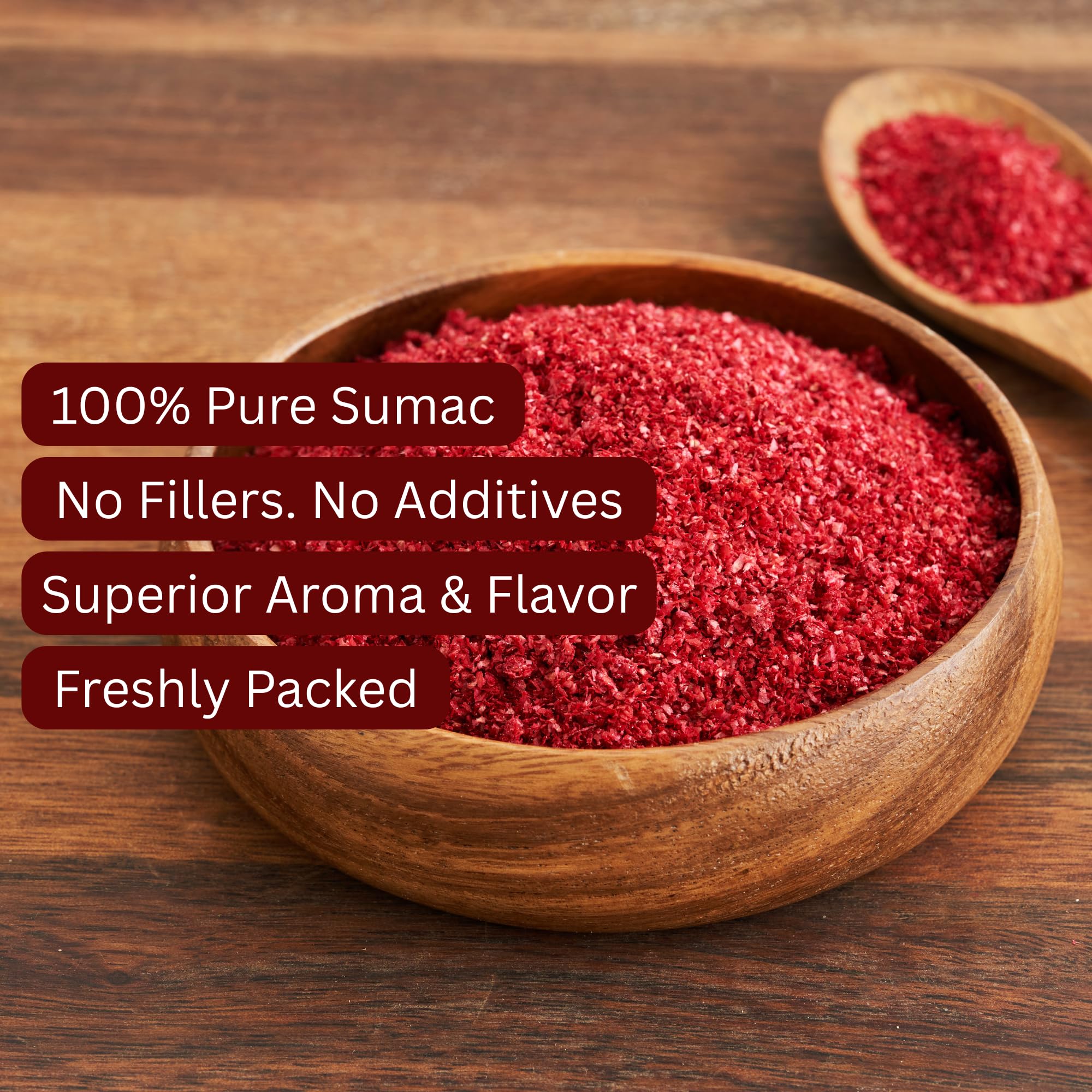 BAZARBUL Pure Sumac Spice Powder, 100% Authentic Turkish Seasoning, Non-GMO, No Salt Added, Organic, 4 oz Resealable Bag