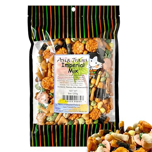 Traditional Imperial Mix Arare Rice Crackers - Mochi Crunch Asian Snack Mix - Assorted Shapes and Flavors - Sweet, Salty, and Umami Taste - Crunchy