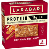Larabar Cinnamon Nut Protein Bars, Peanuts and Almonds, 11g Protein, 5 Ct, 7.95 oz