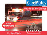 CareMates Nitrile Medical Exam Gloves, Latex Free Rubber, Powder Free, Extra Strong, 4 Mil Thick, First Aid, Food Safe, Cleaning Gloves, Medium