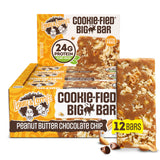 Lenny & Larry's Cookie-fied BIG BAR - Peanut Butter Chocolate Chip Vegan Protein Bars 12x90g - Healthy Snacks, 24g Plant Protein & 10g Prebiotic Fiber