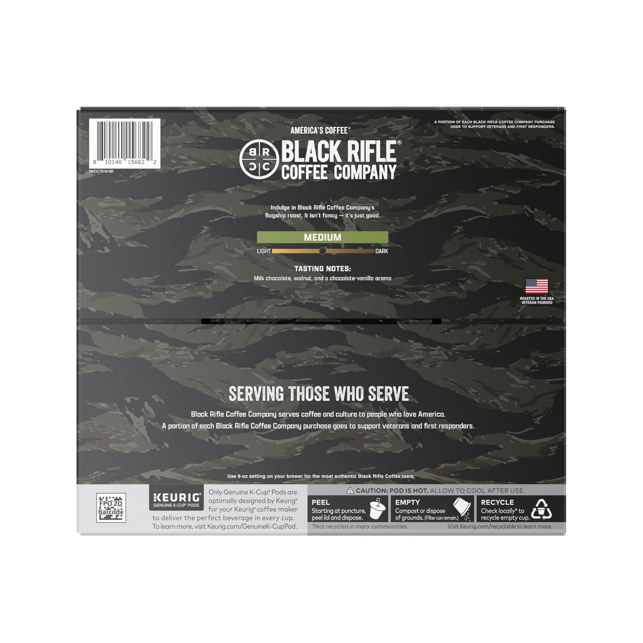 Black Rifle Coffee Company Just Black, 84 Count, Medium Roast K Cups - Single Serve K Cups Coffee Pods - Kcup Pods Compatible with Keurig 1.0 & 2.0