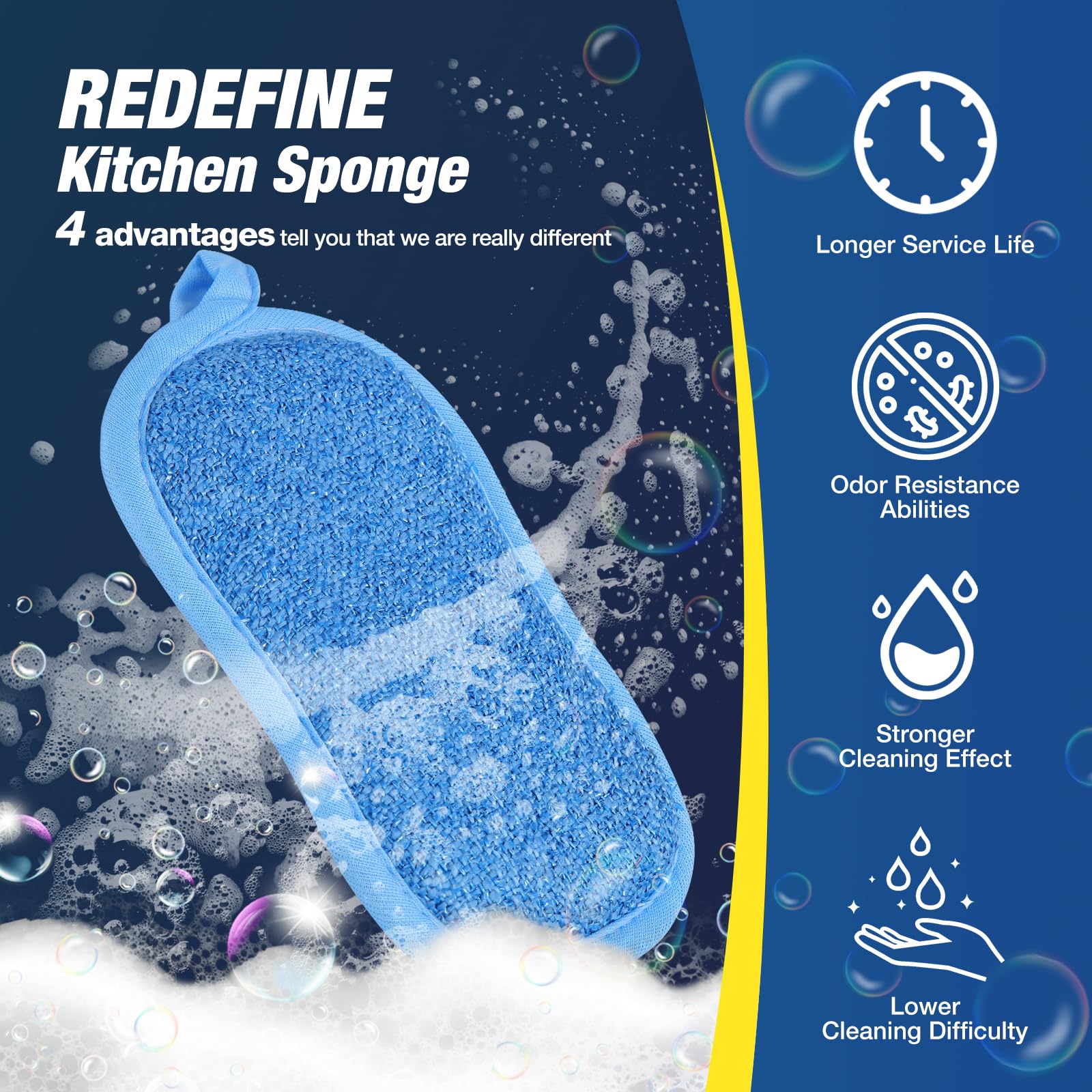 Dish Sponge Kitchen Sponges Multipurpose Cleaning Sponge All-Purpose Sponges Non Scratch Kitchen Sponge Cleaning Mat Used for Cleaning Non Stick