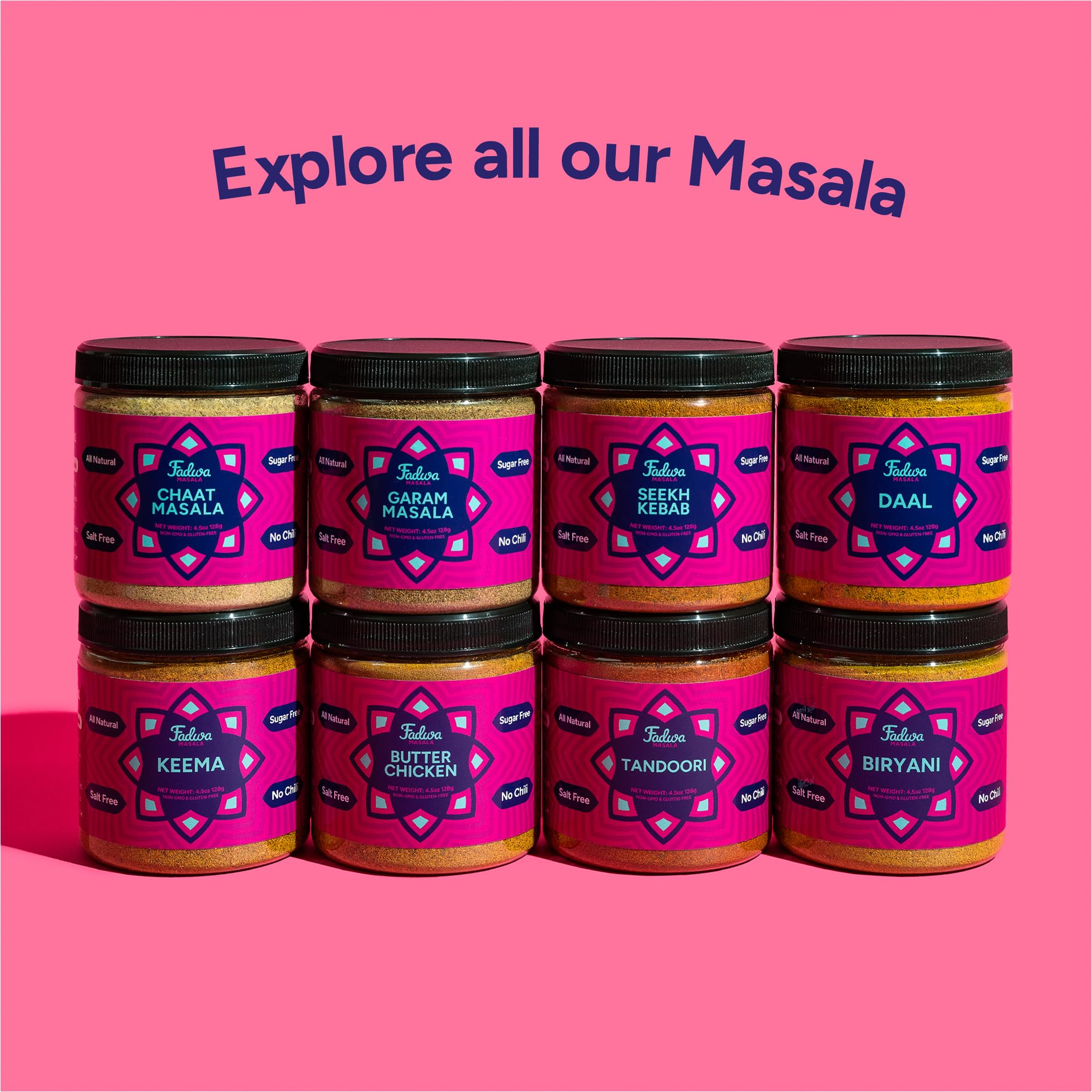 Fadwa Masala Black Salt Kala Namak - 8 oz Jar, Authentic Desi Spices for Pakistani & Indian Cooking - No Artificial Ingredients - Gluten Free