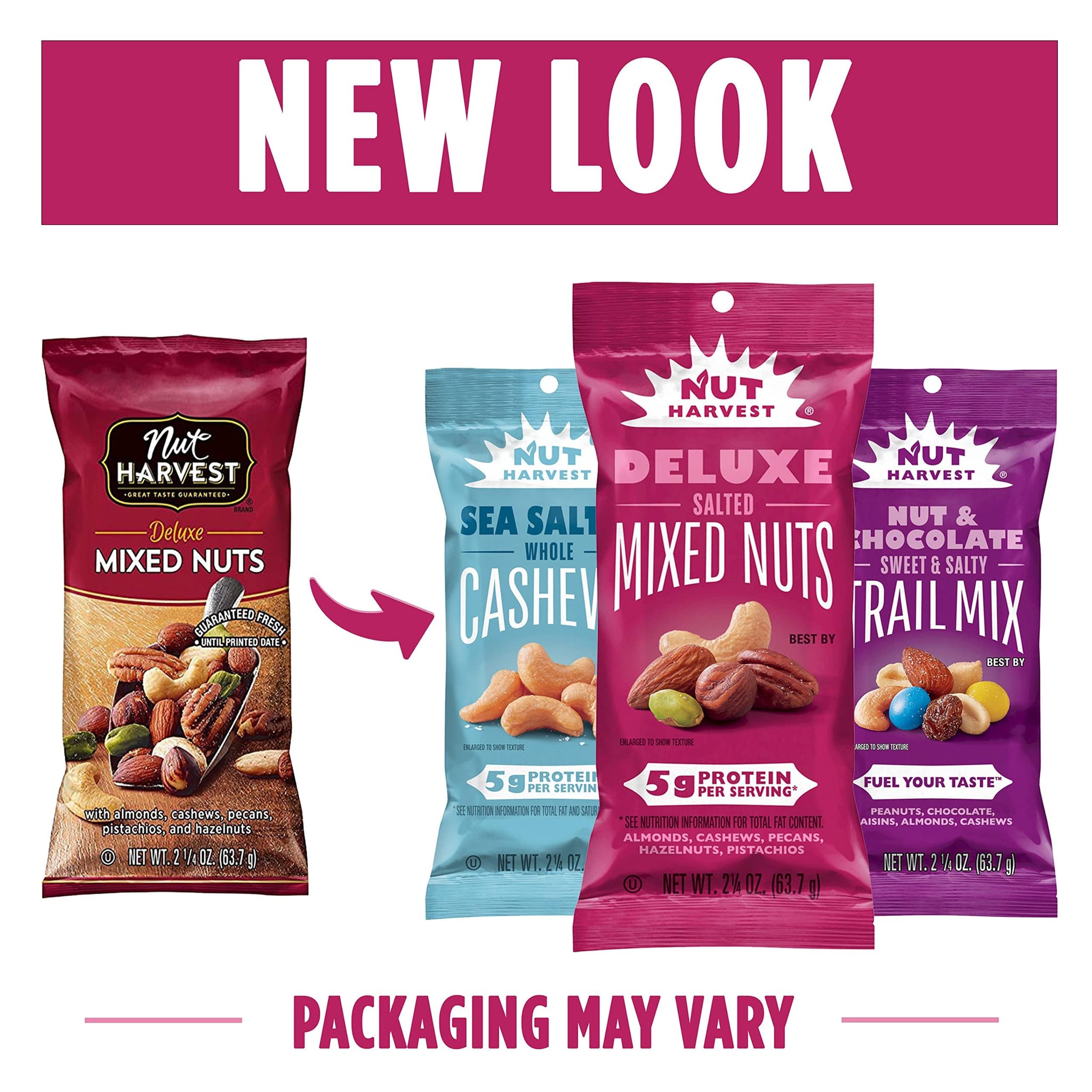 Nut Harvest, Sea Salted Whole Cashews, 2.25 Ounce (Pack of 16)