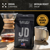 Black Rifle Coffee Company Just Decaf, 12oz Bag, Ground Coffee Medium Roast - Roasted Blend Made from Arabica Beans - Colombian & Brazilian Beans