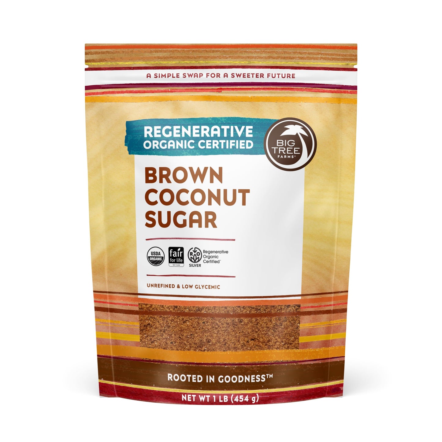 Big Tree Farms Organic Brown Coconut Sugar - Coconut Palm Sugar, Unrefined, Fine Crystals, Cane Sugar Replacement, Coconut Blossom Nectar, Vegan