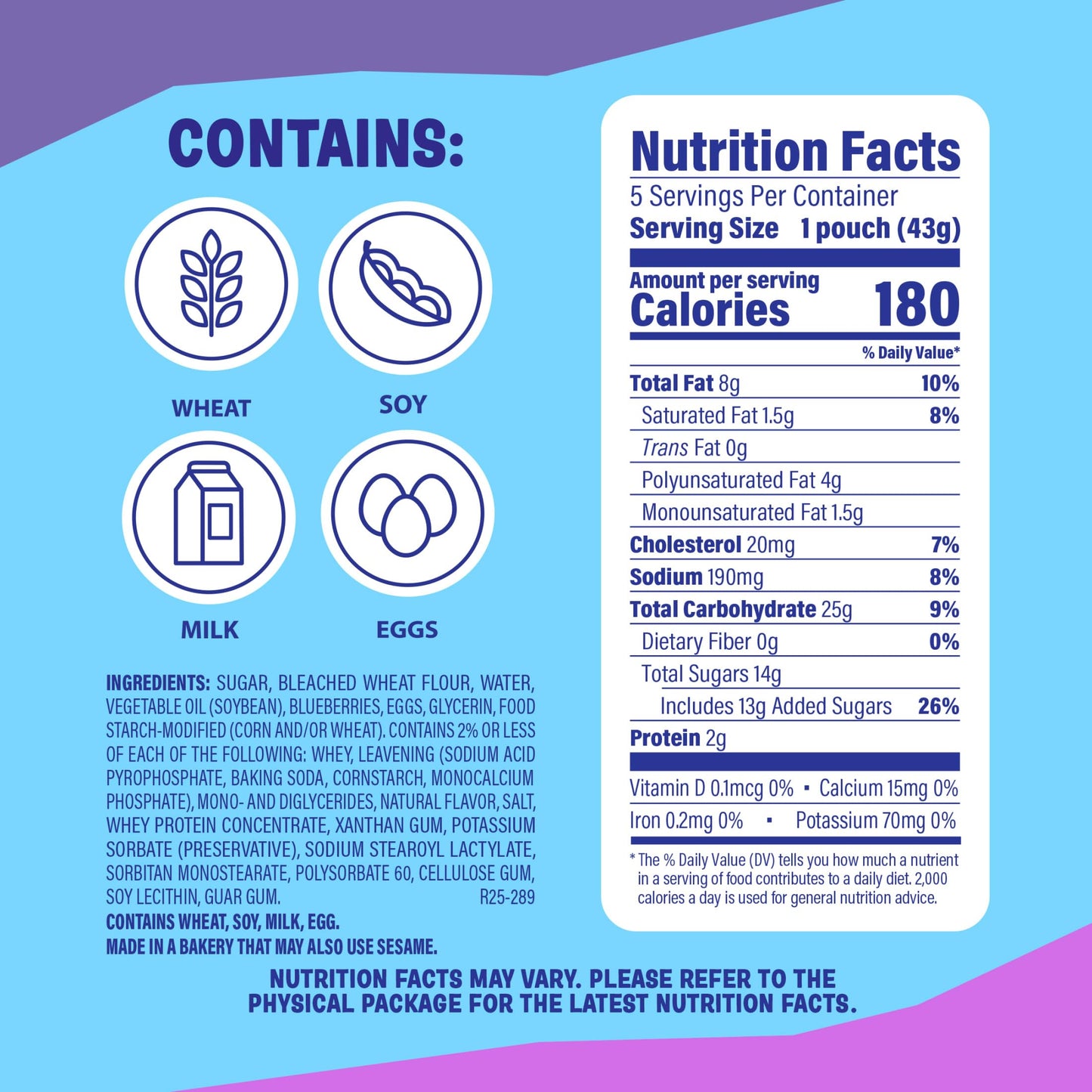 Little Bites Blueberry Muffins, 5 individual packs, (1.5 oz each), Real Blueberries Mini Muffins, 7.5 oz Multipack