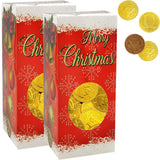 Fruidles Christmas Premium Belgian Milk Chocolate Gold Coins, Candy Stocking Stuffers, Nut-Free Chocolate Candy, 1Lb Box (2-Pack)