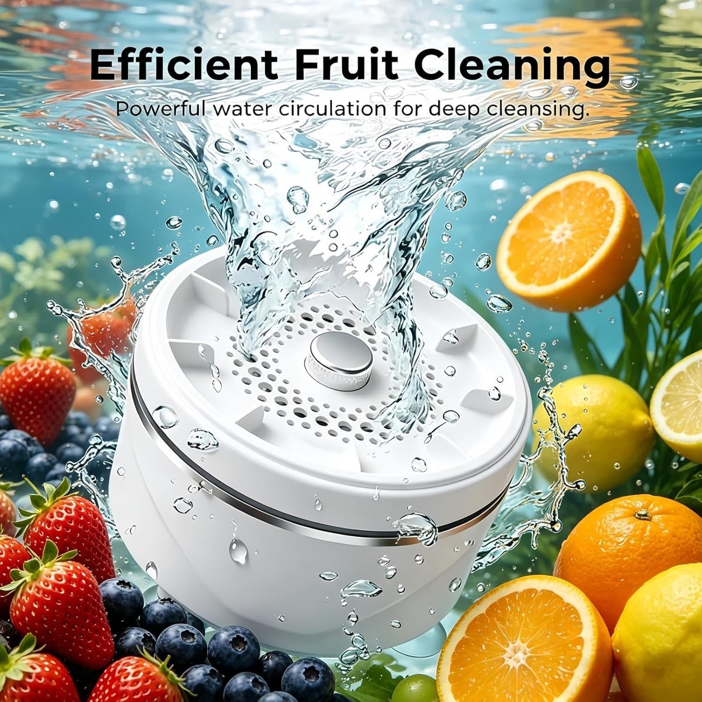 EASLIF Fruit and Vegetable Washing Machine, 2026 New Wireless Waterproof Fruit & Vegetable Cleaner Device, Titanium Electrolysis Automatic Veggie