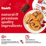 David’s Cookies Cookie Brownies Bucket Sampler - 1.3Lbs Assorted Gourmet with Chocolate Chip Brownies and Chocolate Chunk Cookies in a Love Tin