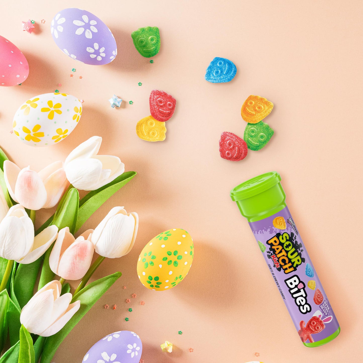 SOUR PATCH KIDS Bites Soft & Chewy Easter Candy, Bulk Candy, 12-1.8 oz Tubes