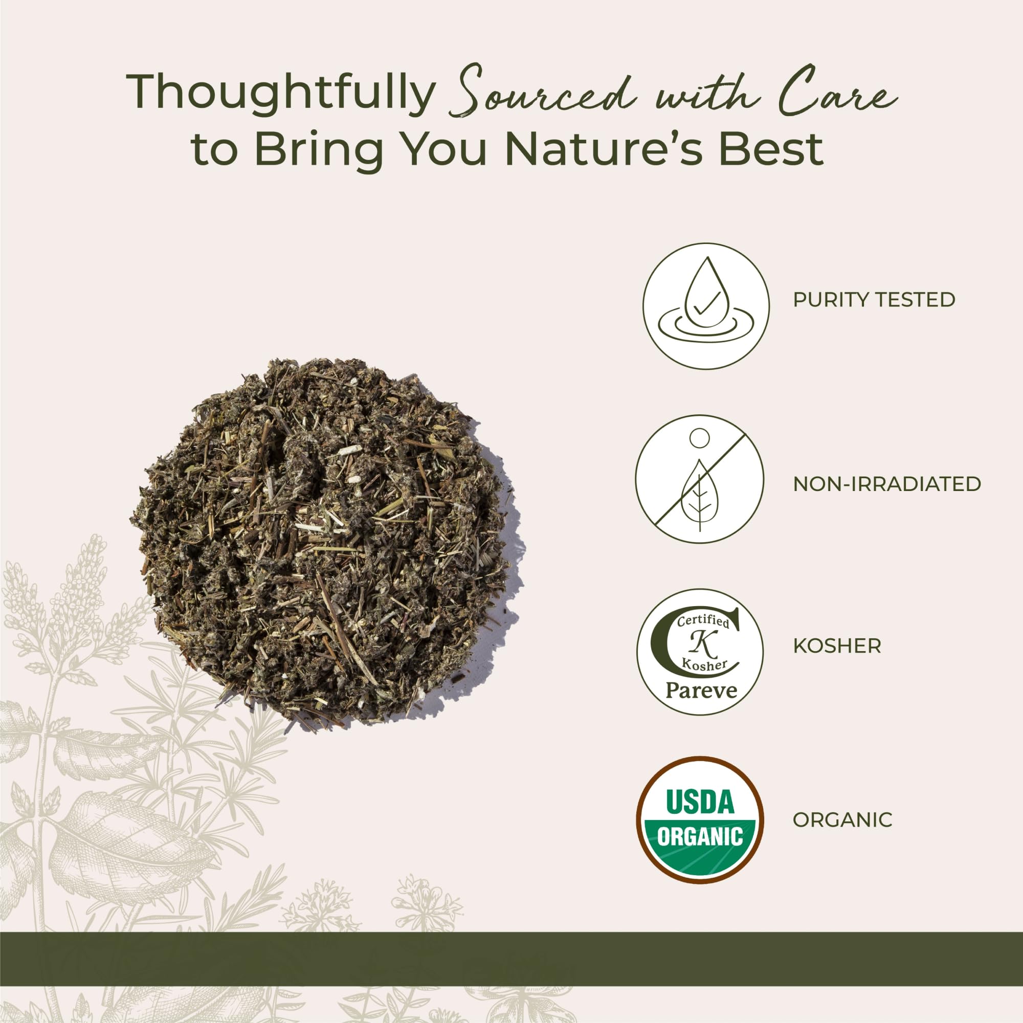 Starwest Botanicals Organic Mugwort Herb - Dried Loose Leaf Herb for Tea & Culinary Use, Cut & Sifted, Certified Kosher, Non-GMO - Bulk 1 lb Bag