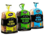 Rye Bread | 3 Flavor Variety Bundle | (1) Seeded Rye Bread, (1) Real Jewish Rye Bread ( Seedless) & (1) Pumpernickel Bread | 2-3 Day Shipping |16 oz