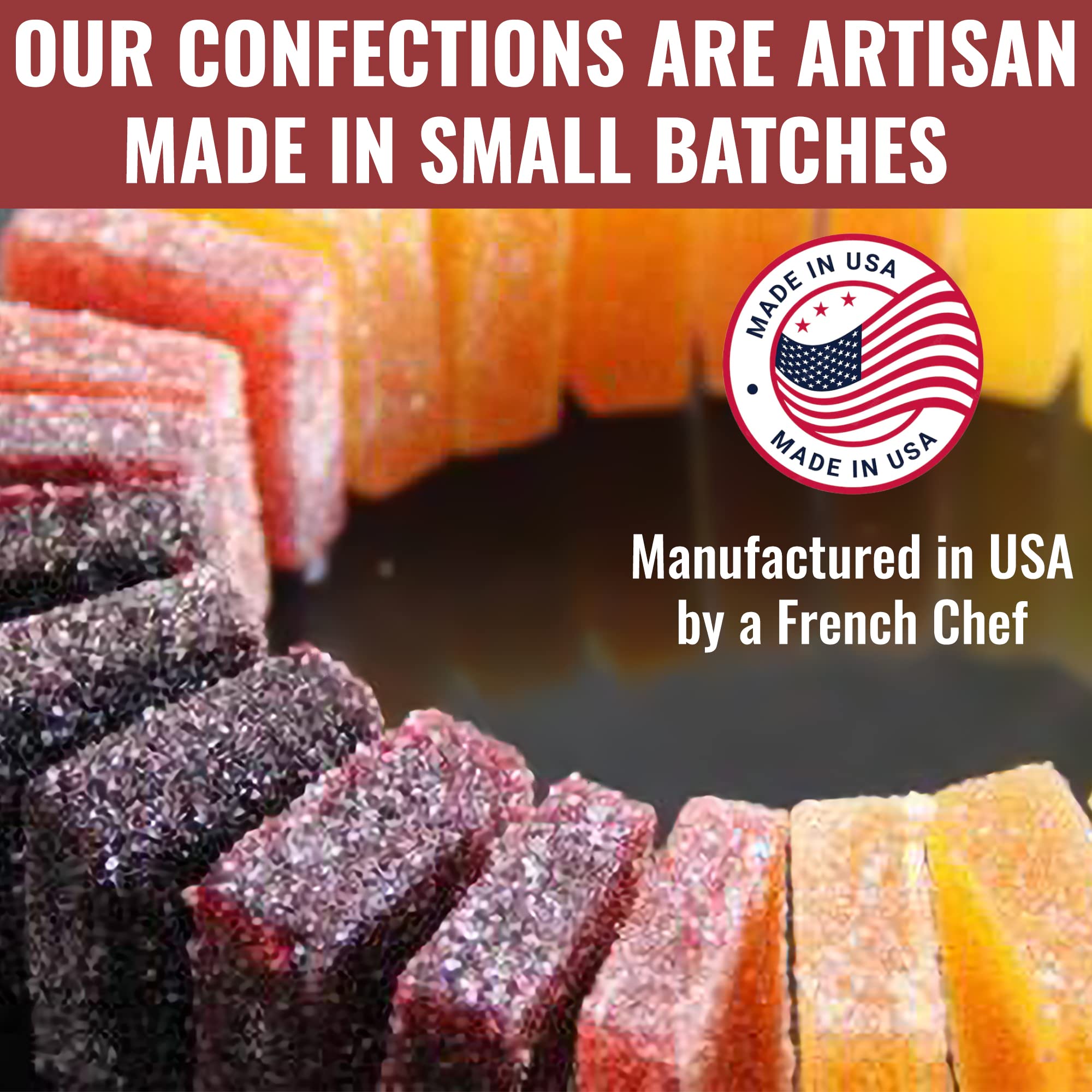 Pâtes de Fruits, French Fruit Jellies, Fruit Candy, Handmade Artisan, Paris Sweets, Vegan, Gluten free, Edible Gift, Pâtes de Fruits - 4.2oz/12 pieces