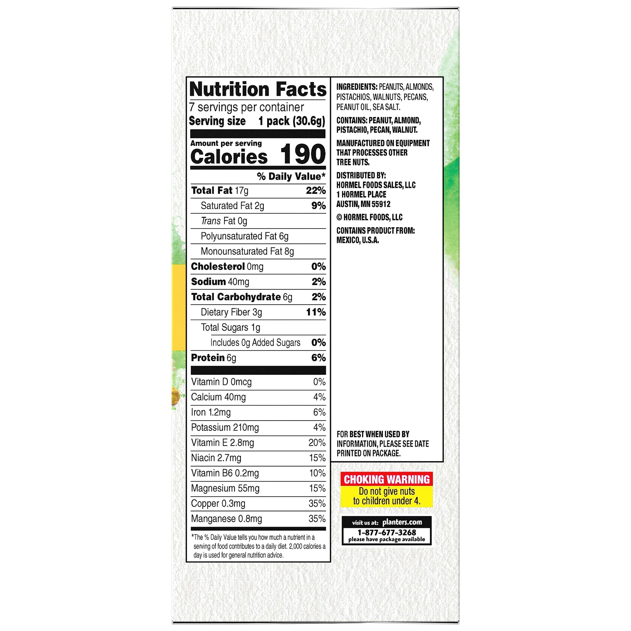 PLANTERS NUT-rition Heart Healthy Mix with Walnuts, 7.5 oz Box (Contains 7 Individual Pouches) - On-the-Go/ Work/School Snack and Active Lifestyle