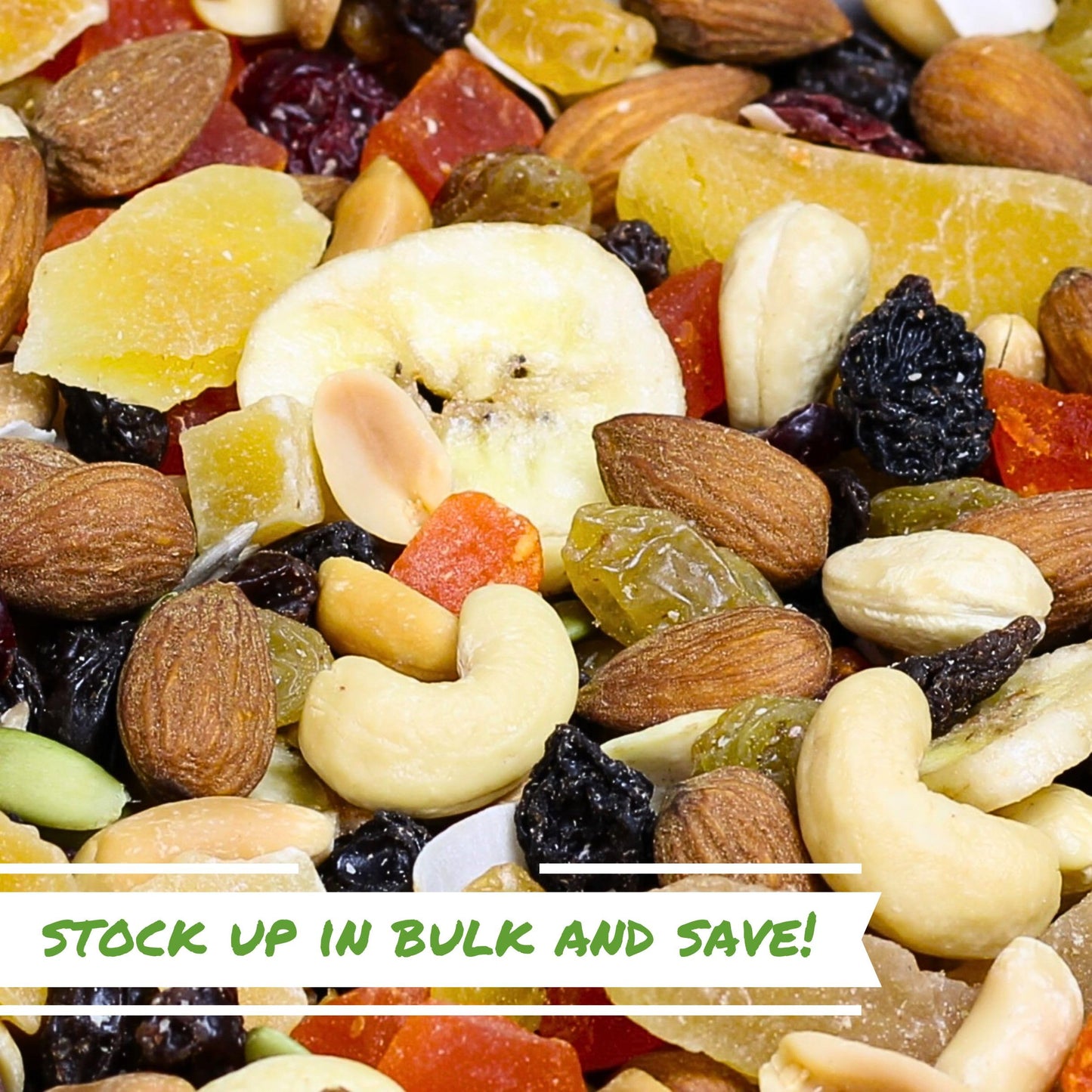 Tropical Mix Trail mix by It’s Delish, 2 Lbs Bulk Bag | High Energy Boost Fruit and Nut Healthy Snack Medley with Protein & Vitamins with Mixed Nuts