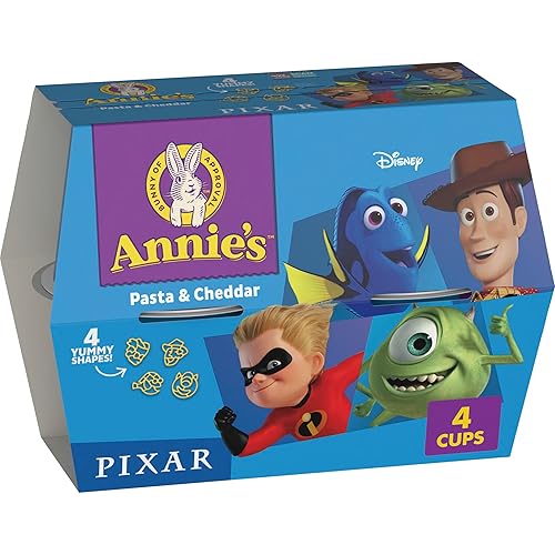 Annie's Disney Pixar Macaroni and Cheese, Microwavable Pasta and Cheddar, 4 Cups, 7.48 oz
