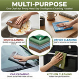 AZADARA 2-in-1 Scrub & Wipe Microfiber Cleaning Cloths - Non-Scratch Scrubbing Side + Soft Absorbent Side - Reusable Dual-Sided Cleaning Towels (6
