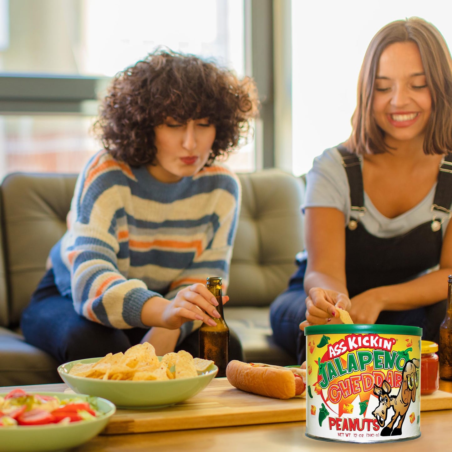 ASS KICKIN’ Jalapeno Cheddar Spicy Hot Peanuts - 12oz - Perfect Premium Ultimate Spicy Snack Gourmet Gift Hottest Peanuts - Try if you dare!