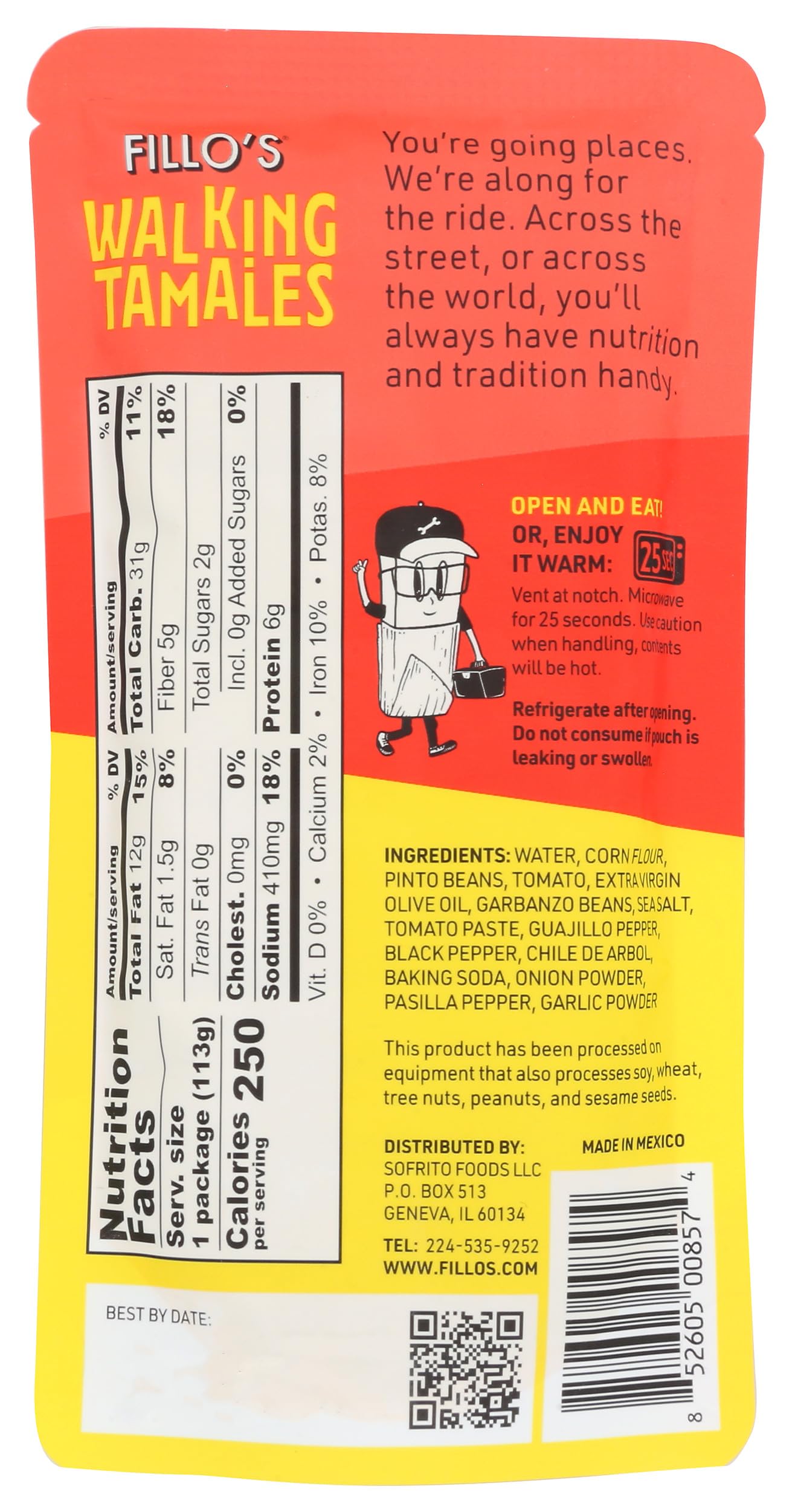 Fillos Bean Salsa Roja Walking Tamales, 4 OZ