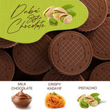 Fiorella Dubai Style Milk Chocolate Pistachio Bars, Filled Chocolate With Pistachio Butter & Crispy Kadayif, Individually Wrapped Chocolate Snacks, 18
