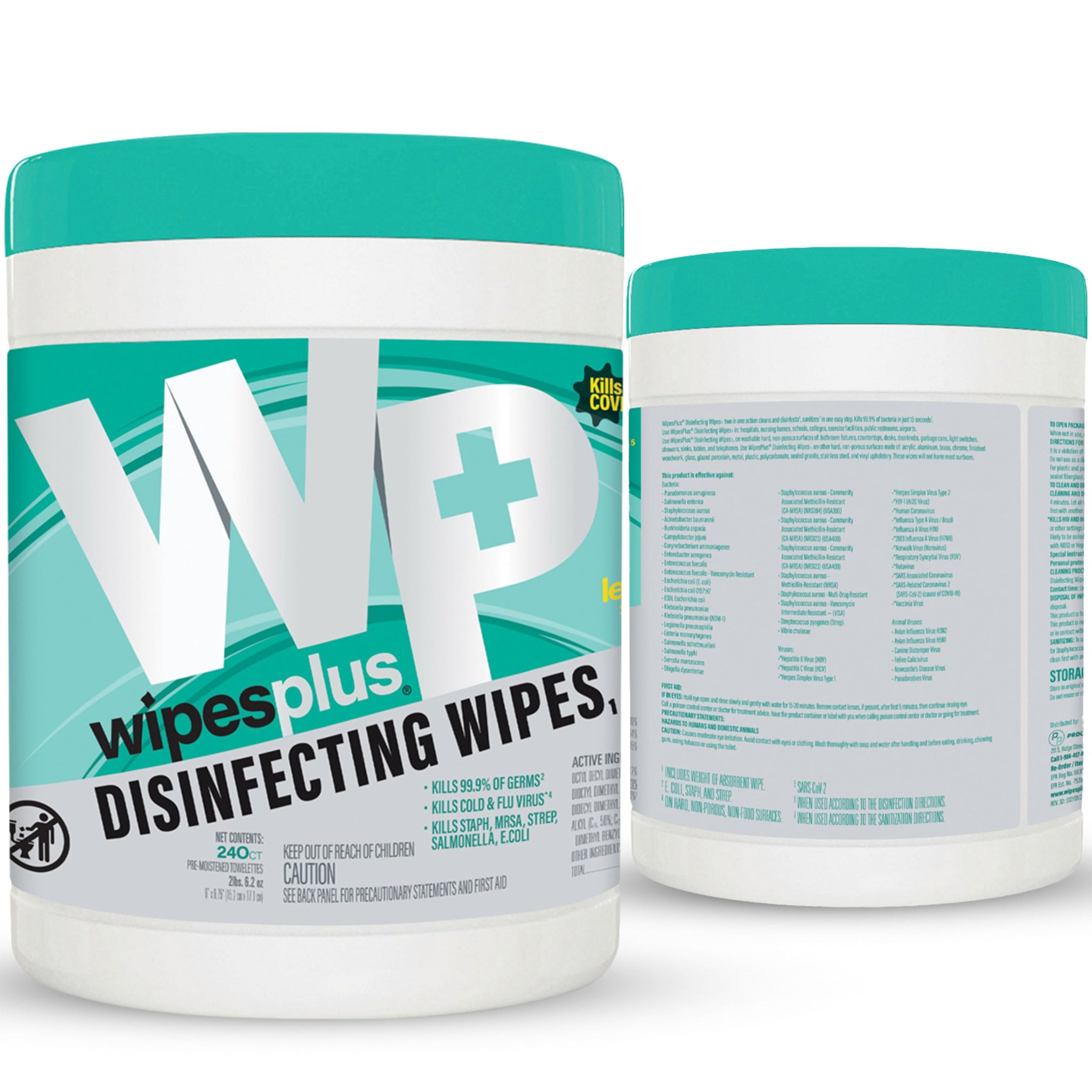 WIPESPLUS Disinfecting Surface Wipes Canister Bleach Free with Lemon Scent for Home and Business, 240 Count