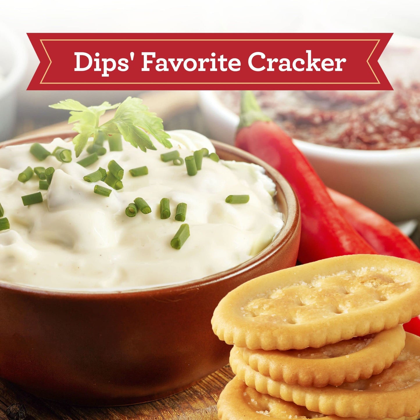Town House Dippers Baked Snack Crackers, Party Snacks, Delicious and Buttery, Original, 13oz Box (1 Box)