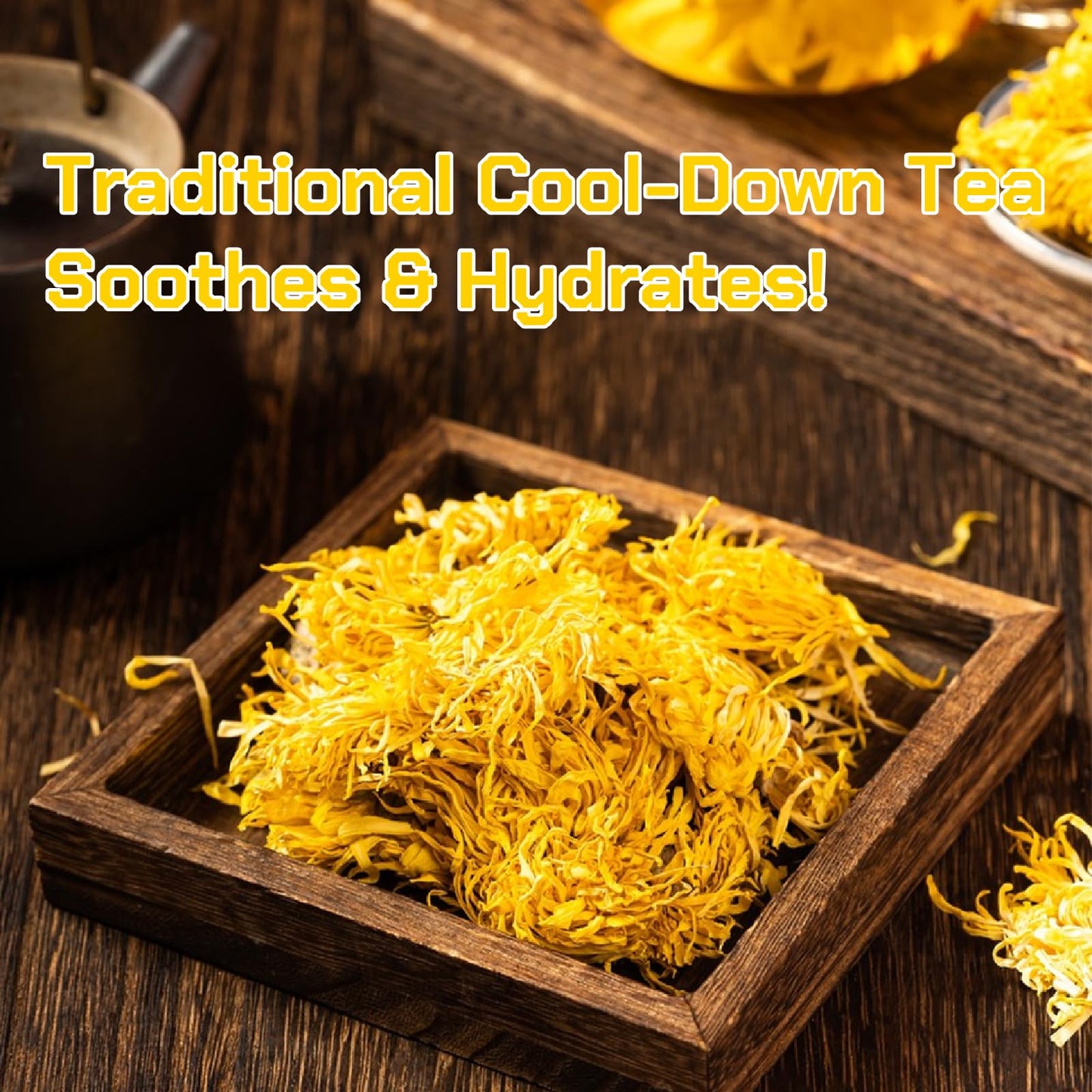 Premium Dried Chrysanthemum Tea, 100g/3.53oz Pure Juhua Flower Herbal Tea Loose Leaf, Sweet Fresh No Sugar No Gluten Dried Chrysanthemum Flower