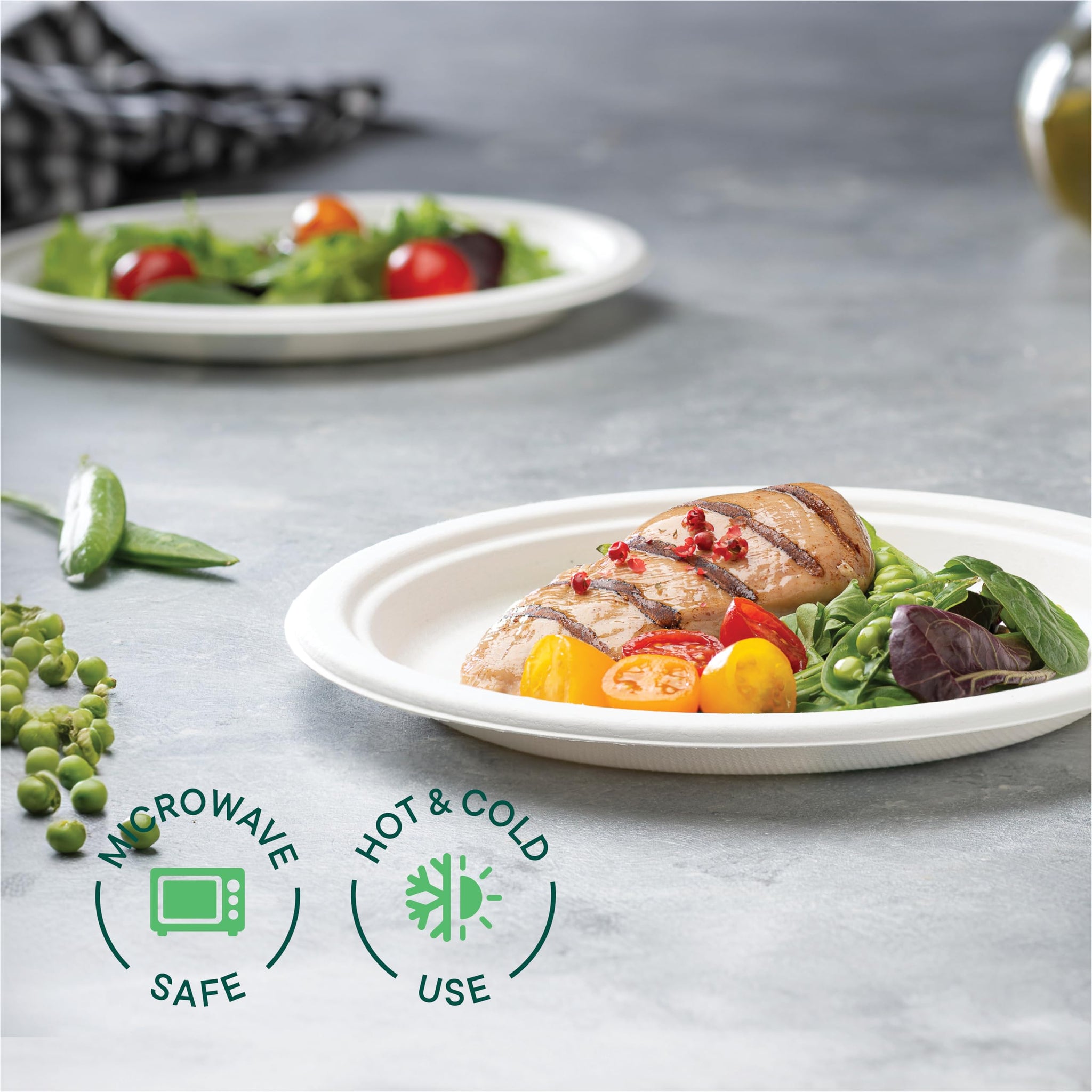 100% Compostable Paper Plates 9 Inch [500 Count] Heavy-Duty Dinner Plates - White Bagasse - Eco-Friendly Disposable Biodegradable Sugarcane Plates