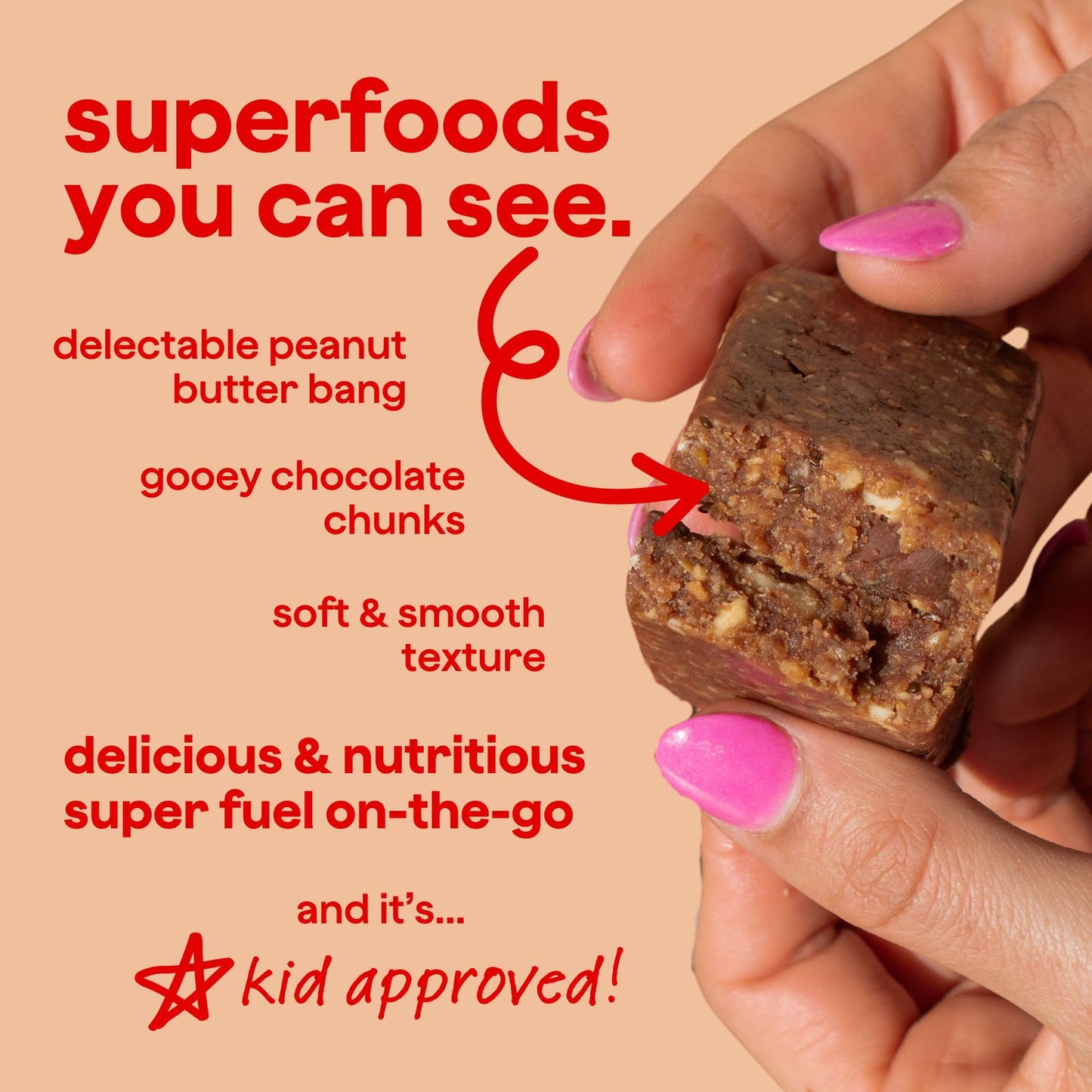 The Bomb Co. Blender Bomb Bar, Peanut Butter Cookie Dough, Superfood Snack Bar for Gut Health, Peanut Butter, Hemp Seeds, Chia Seeds, Flax Seeds, Sea
