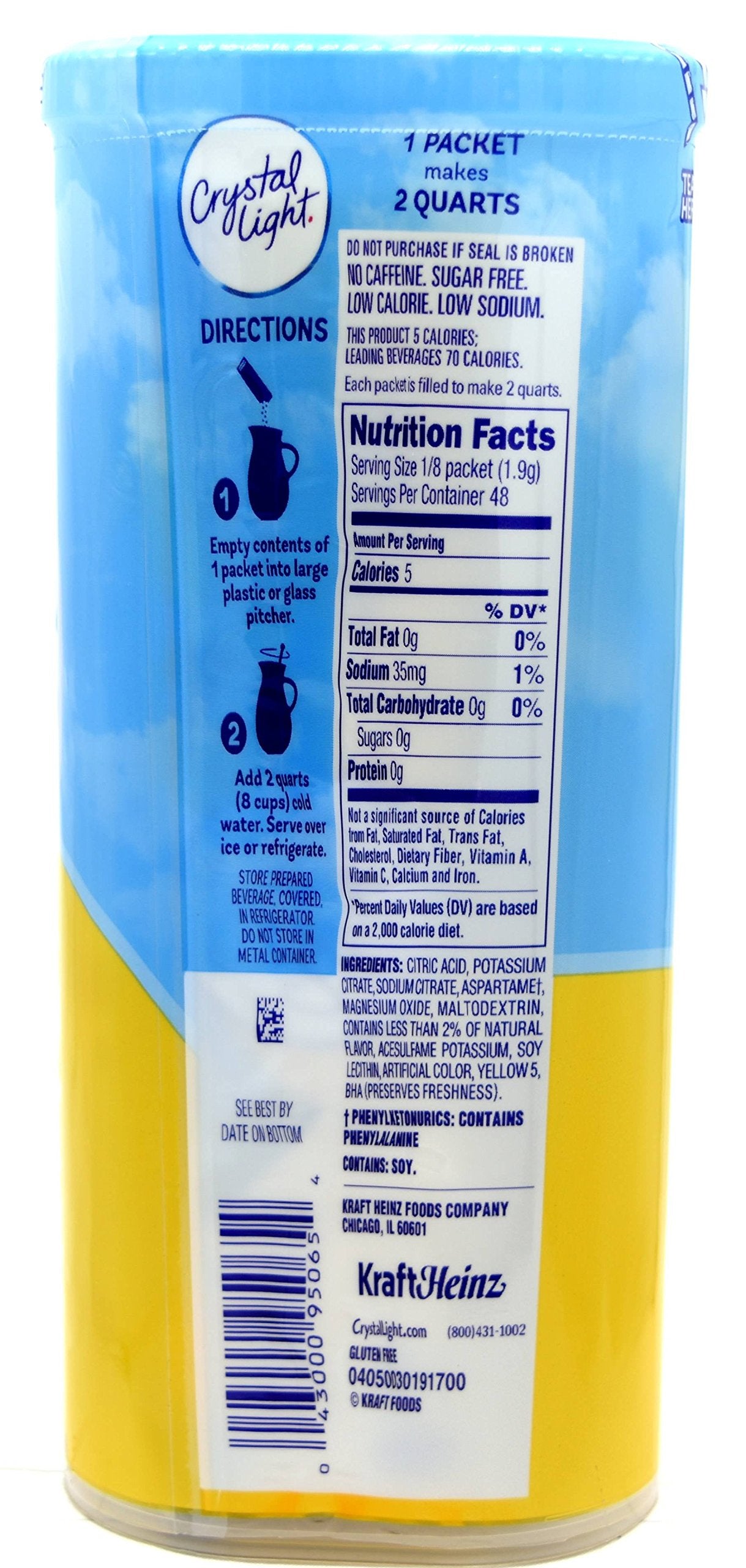 Crystal Light Lemonade Drink Mix, 12-Quart Canister (Pack of 7)
