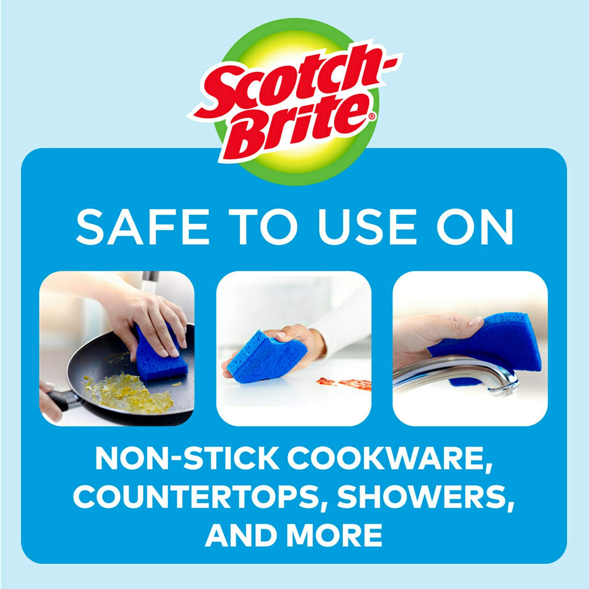 Scotch-Brite Non-Scratch Scrub Sponges, 24 Scrub Sponges, Lasts 50% Longer than the Leading National Value Brand
