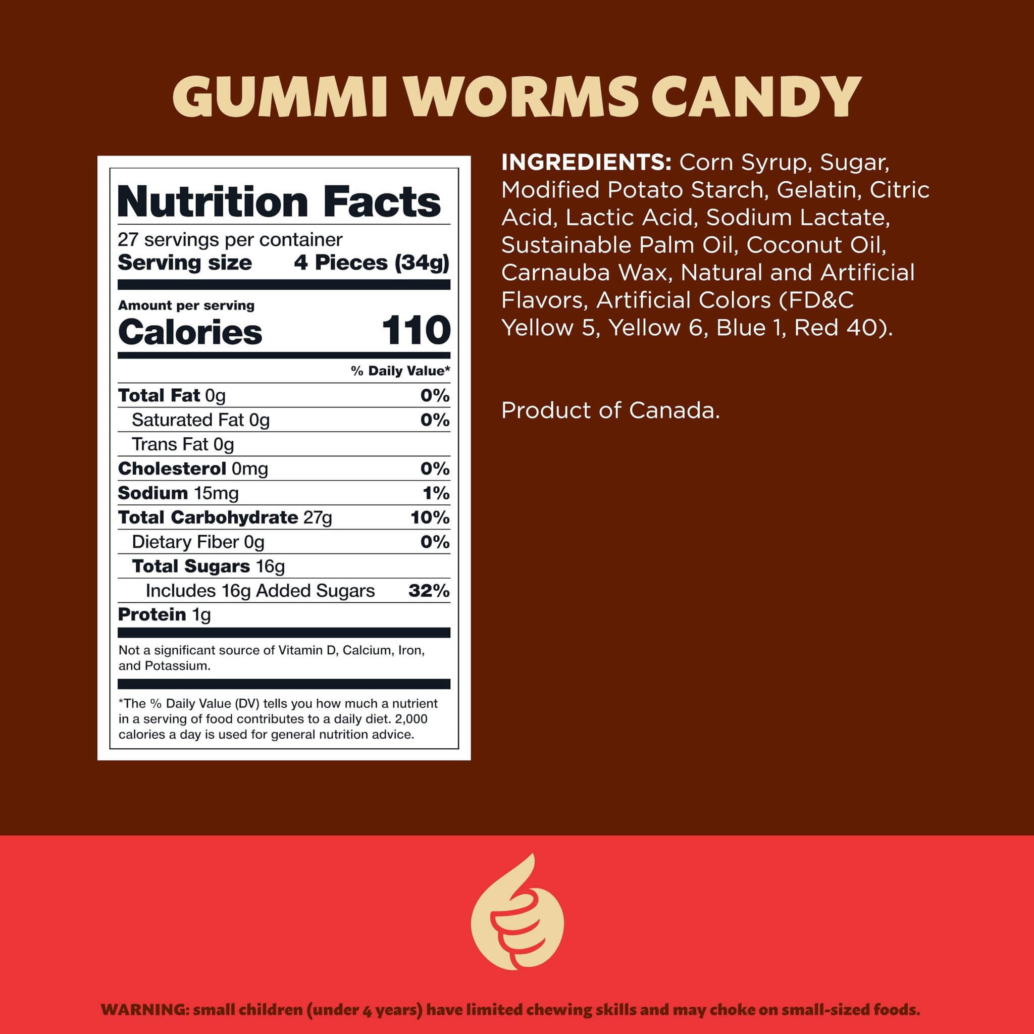 Gummy Worms | 2-Pound Bag | Bulk Gummy Candy for Snacking, Sharing, Buffets, Party Favors & Goodie Bags | Assorted Fruit Gummies | Classic Chewy Candy