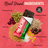 88 Acres Seed Protein Bars, Chocolate Cherry, 9 Count, 12g Plant-Based Protein, Gluten Free, Nut Free, School Safe Snack Bar, Vegan, Non-GMO
