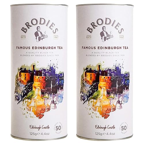 Brodies Tea, Famous Edinburgh Tea, Black Tea Imported from Scotland, Canister of 50 Bags (Pack of 2)