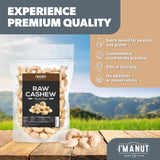Premium Raw Cashews 16oz (1 lb.) Non-GMO, No Additives Batch Tested Gluten & Peanut Free, Resealable Pouch for Freshness, Unsalted Cashews - Perfect