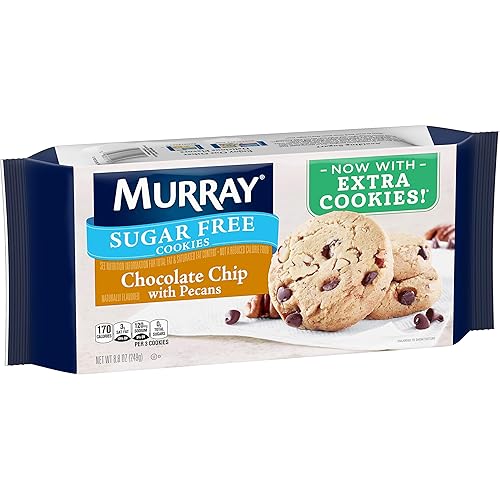 Murray Sugar Free Cookies, Chocolate Chip with Pecans, 8.8 Ounce Tray