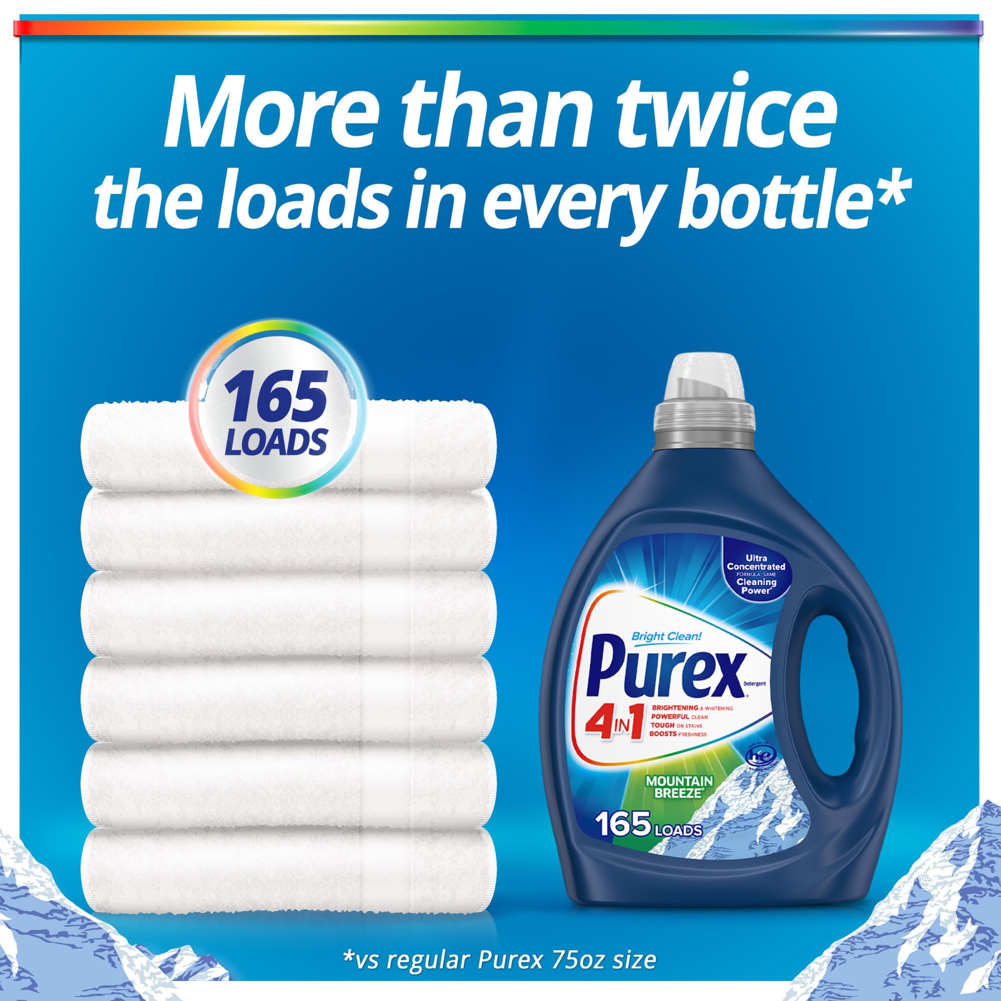 Purex Fresh Mountain Breeze Liquid Detergent - 82.5 fl oz, 165 Loads, Ultra-Concentrated