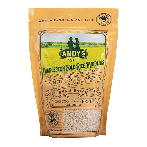 Andy’s Charleston Gold Rice Middlins by White House Farms| Gluten Free & Non GMO | Sugar Free, Aromatic | Harvested in The USA | 1 Pack |20 Oz (1.25lb)